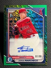2024 Bowman Chrome 1st GREEN REFRACTOR PROSPECT ROOKIE AUTO Jorge Marcheco /99