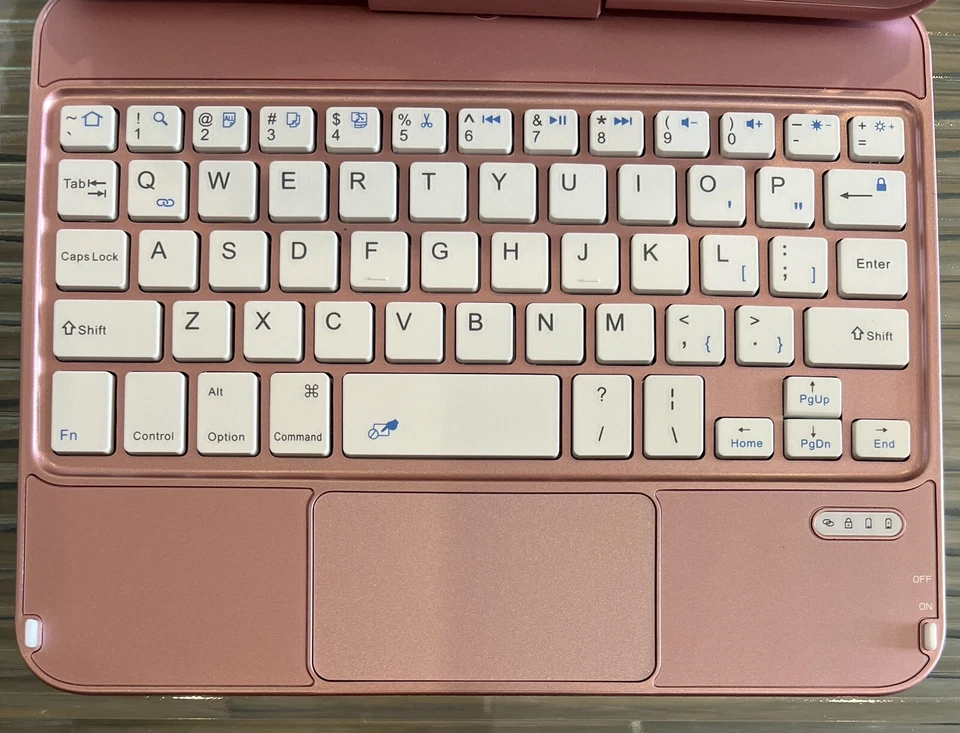 Wireless Keyboard for Tablet 5in x 8in Rose Gold Aluminum Alloy - Image 3 of 4