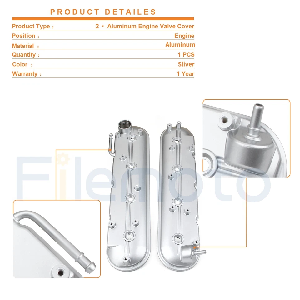 2 * Engine Valve Cover for 09-20 Chevrolet Colorado Silverado GMC Yukon Savana - Image 2 of 4