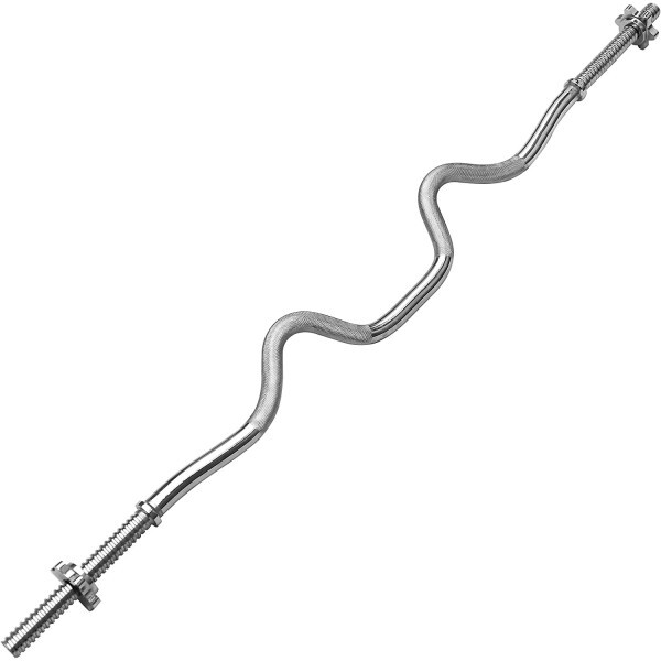 Bilanciere Curl Curvo Ondulato 150cm Con Ferma Dischi Per Sollevamento Pesi