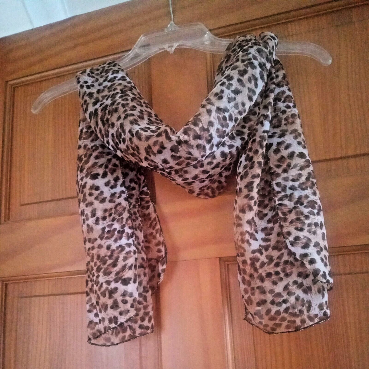 Leopard print on sale chiffon scarf