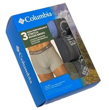 Columbia 3- Men's High Performance Boxer Briefs X-Large 40-42 Blues/Green
