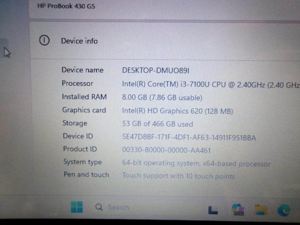 HP ProBook 430 G5 Laptop 13.3" i3-7100U 8GB RAM 500GB SSD Touch HDMI USB-C Win11 - image 2 of 4