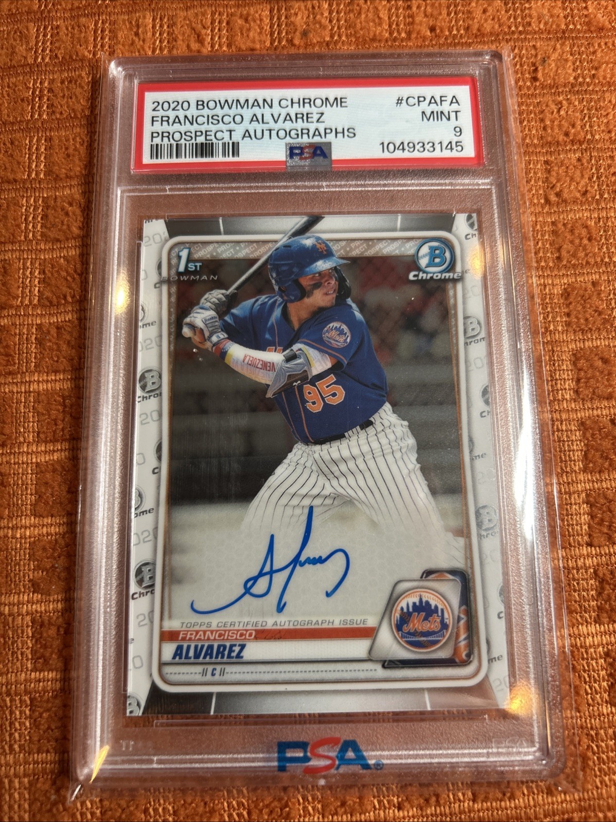 2020 Bowman Chrome Francisco Alvarez 1st Prospect Auto Autograph #CPA-FA PSA 9🔥