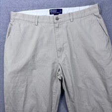 Vintage Polo Ralph Lauren Chino Pants Men 36x34 Fits 36x32 Khaki Cotton Preppy