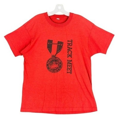 Vintage 90s Single Stitch Track Field Tee M Screen Stars Running Champs Graphic