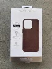 Platinum - Horween Genuine Leather Case for iPhone 13 Pro - Brown