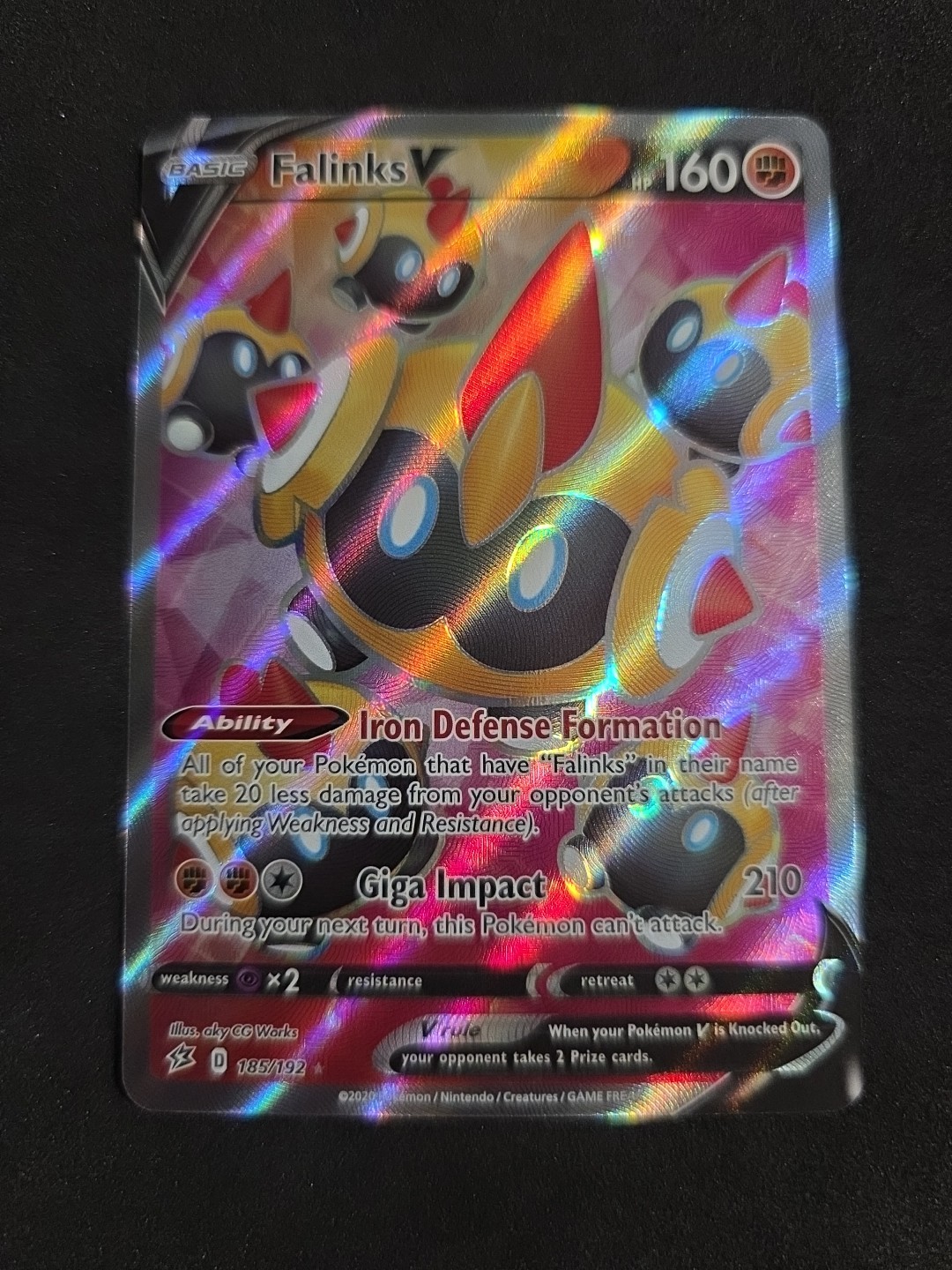 Falinks V 185/192 Rebel Clash NM Full Art Ultra Rare Pokemon Card