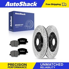 Front Drilled Slotted Brake Rotors Premium Ceramic Pads for Dodge Hornet