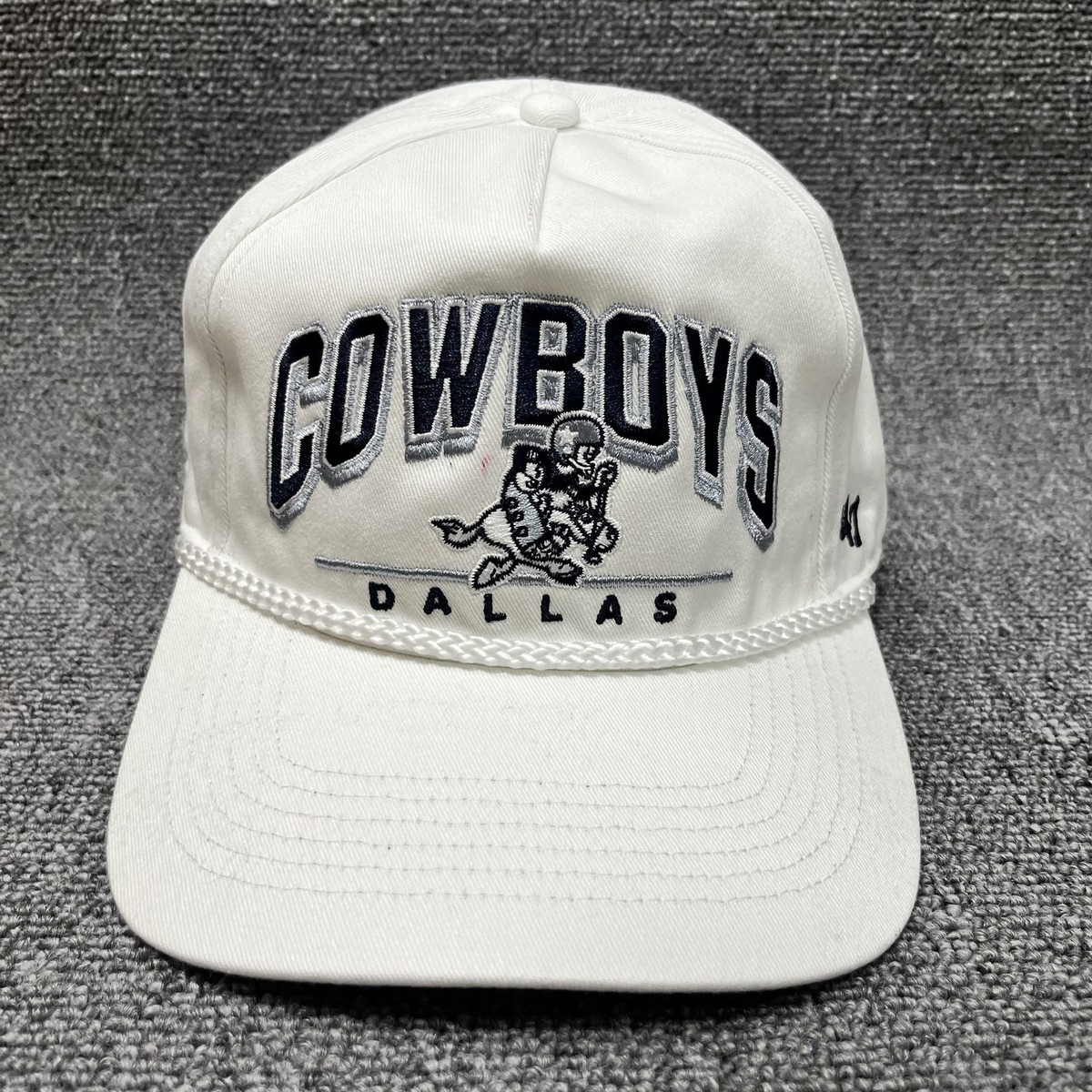 New '47 Brand Dallas Cowboys Hitch Rope Snapback Hat White Green Underbrim
