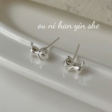 Oni Han S925 sterling silver cute puppy shape earrings stud earrings for girls