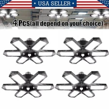 4Pack LED Super Bright Garage Light Deformable 600W Work Shop Ceiling Light Bulb