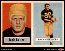 1957 Topps #15 Jack Butler Steelers RC HOF St. Bonaventure 7 - NM