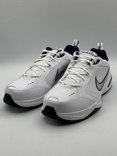Nike Air Monarch IV 4E Wide White Silver Navy 13 Mens Sneakers 416355-102 New