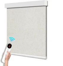 1x Smart Motorized Blind with Remote, Motorized Roller Shade 100% Blackout