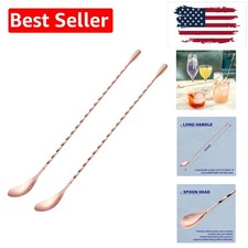 2 Pcs 12 Inches Bar Spoon, Long Handle Mixing Stirrers for Drink, Stainless S...