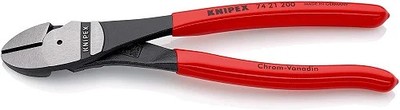 KNIPEX Tools 74 21 200, 8-Inch High Leverage Angled Diagonal Cutters