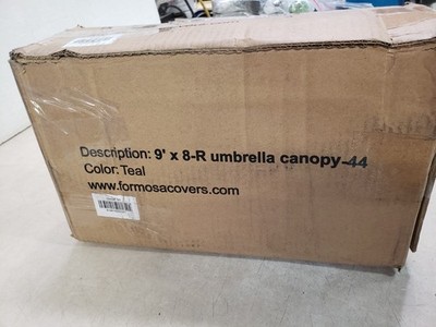Formosa Covers 9ft x 8 Market Patio Umbrella Replacement Canopy - Teal