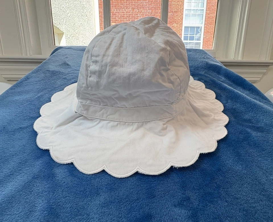 Chapéu balde de sol branco Janie and Jack meninas tamanho 4-5 praia em excelente estado usado - Imagem 3 de 4