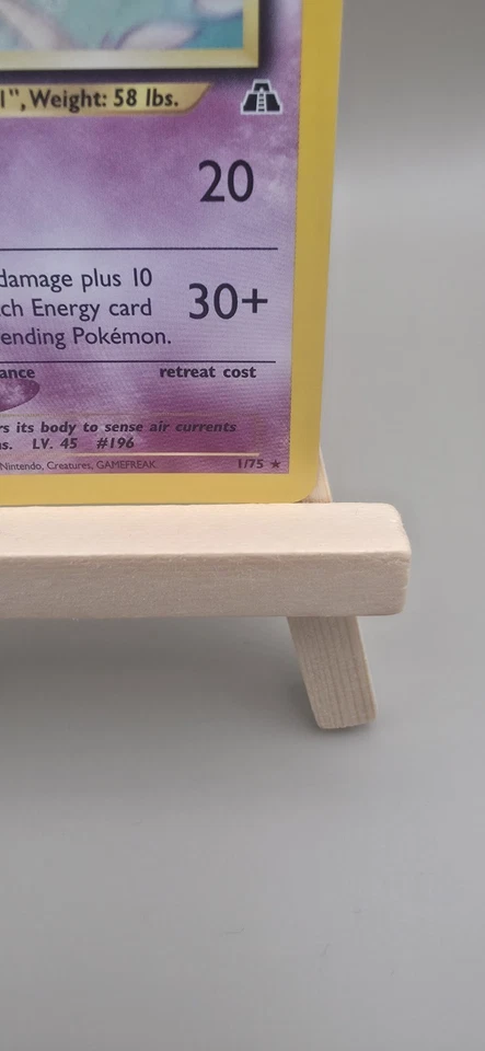 Pokémon Espeon Neo Discovery TCG 1/75 Holo Unlimited Rare Card NM Condition - Image 4 of 4