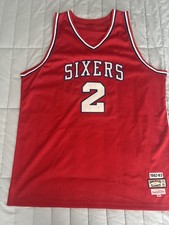 1982-1983 Mitchell & Ness Philadelphia 76ers Malone #2 Jersey Red Size 54