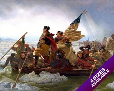 GEORGE WASHINGTON CROSSING THE DELAWARE AMERICAN REAL CANVAS ART GICLEE PRINT