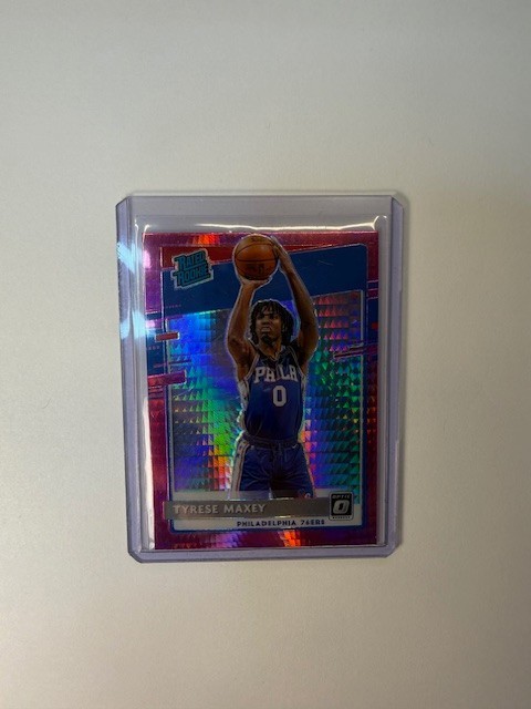 Panini 2020-21 Donruss Optic Rated Rookie Pink Hyper Tyrese Maxey #171 76ers