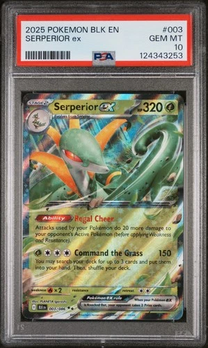 2025 POKEMON BLK EN-BLACK BOLT #003 SERPERIOR EX PSA 10