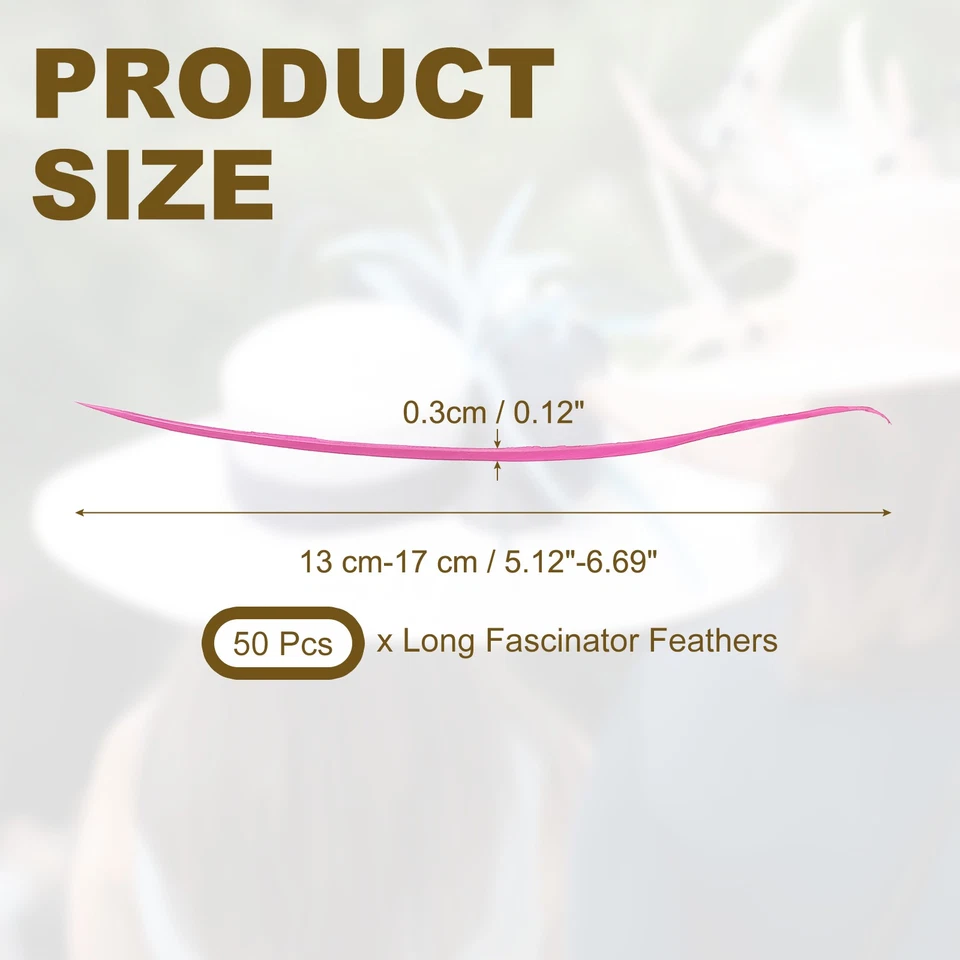 50 Pcs 5-7" Feathers Long Artificial Goose Feather Hat Trimming Dark Pink - Image 2 of 4