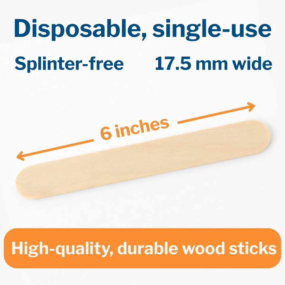 5000 McKesson Non-Sterile Wooden Tongue Depressors Wide 6” Craft Tattoo Sticks - Image 2 of 4