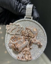 Custom Men's Pendant 5.50Ct Round Cut Tester Pass Moissanite 925 Sterling Silver