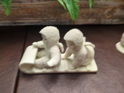 Dept 56 SNOWBABIES WINTER TALES DOWN THE HILL WE GO TWO BABIES ON SLED 79600