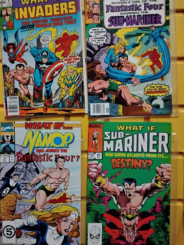 Marvel What If Lot 4 21 27 41 Sub-Mariner, Invaders, Fantastic Four, Destiny - Bild 1 von 3
