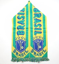 BRAZIL TEAM CBF 90s VINTAGE FAN FOOTBALL SOCCER SCARF BUFANDA RETRO GREEN YELLOW