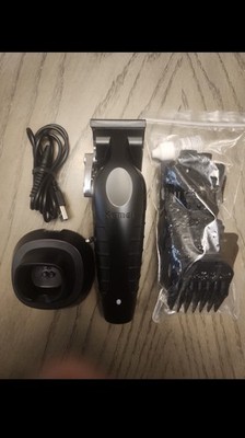Kemei 2296 Cordless Hair Clipper, USB Charging, Charging Stand, 8 Guards, Black