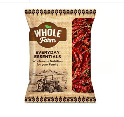 Whole Farm Premium Red Chilli Whole 100g | Dry Whole Red Chili Indian Spice