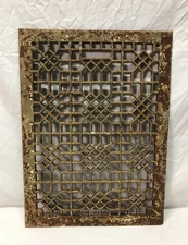 Antique VTG 14x20 Cold Air Return Cast Grate Decorative Floor Grill Old 1271-25B