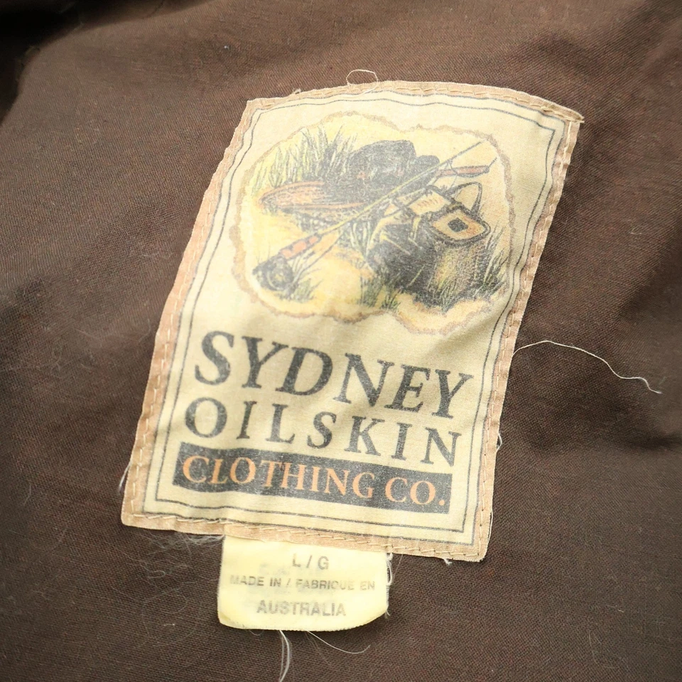 Chaqueta Sydney Oilskin Para Hombre Grande Marrón Algodón Piel Olea Plumero Hecha en Australia Foto 4 de 4