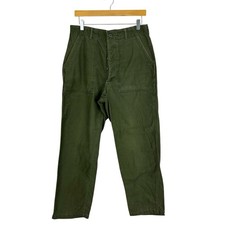 Vintage Military OG 107 Cotton Sateen Fatigue Pants Green Size Tag Says 34x31