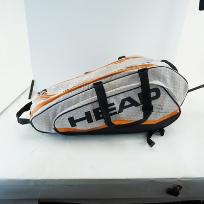HEAD Novak Djokovic Tennis Racquet Bag Black Orange Large used cct 12 pack