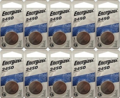 10 Pcs Energizer CR2450 ECR2450 CR 2450 3V Lithium Coin Cell Button Battery