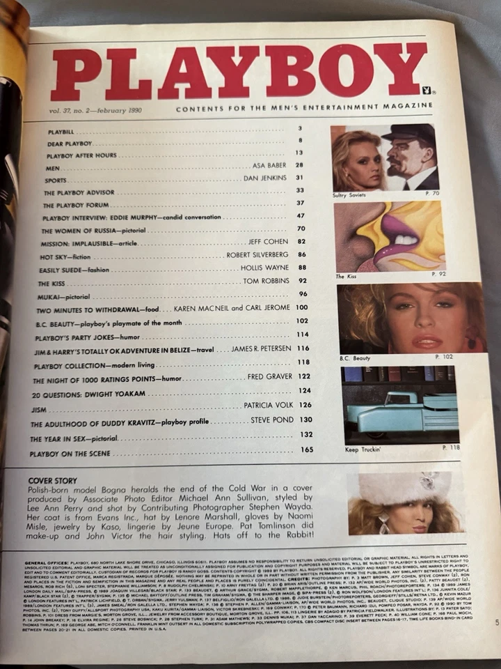 PLAYBOY MAGAZINE FEBRUARY 1990 PAMELA ANDERSON VERYGOOD/CONDITION Russian Babes! - Image 3 of 4