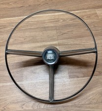 1956 Cadillac Eldorado Steering Wheel Horn Ring Rim Blow W Center Nice Chrome