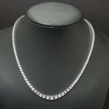 5.17Ct Natural Round Diamond Illusion Necklace Hallmarked In 9k White Gold