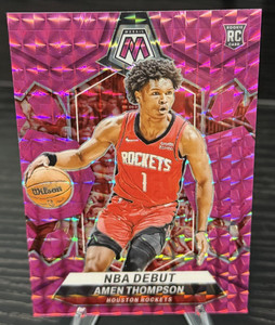 NBAカード　アメントンプソン Amazon.com: 2023-24 Panini Hoops Rookie Greetings #8 Amen Thompson