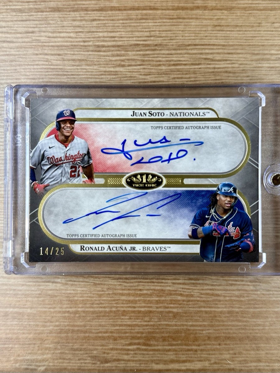 スポーツ選手 JUAN SOTO / RONALD ACUNA JR. DUAL AUTO 2021 Topps Tier 1 Dual On-card Autos-Ronald Acuna Jr./Juan