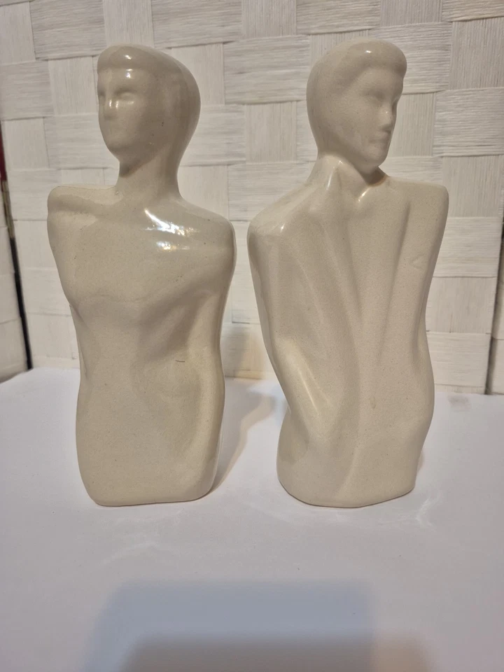 Vintage Art Deco 80’s Lindsey B Balkweill Styled Rick Rachel Ceramic Statues - Image 3 of 4