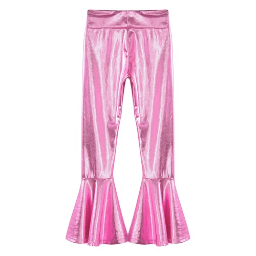 Kids Girls Ruffle Hem Costume Legging Competitions Pants Bottoms Dance Hip Hop - Picture 52 of 60