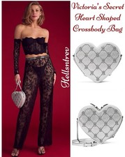 Victoria  s Secret BLING Rhinestones HEART SHAPE CROSSBODY BAG
