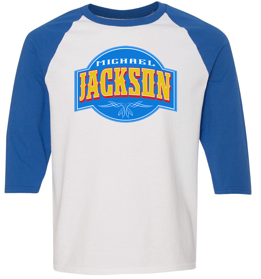 直送商品 rock 80s SHIRT T blue new JACKSON MICHAEL All raglan sizes トップス